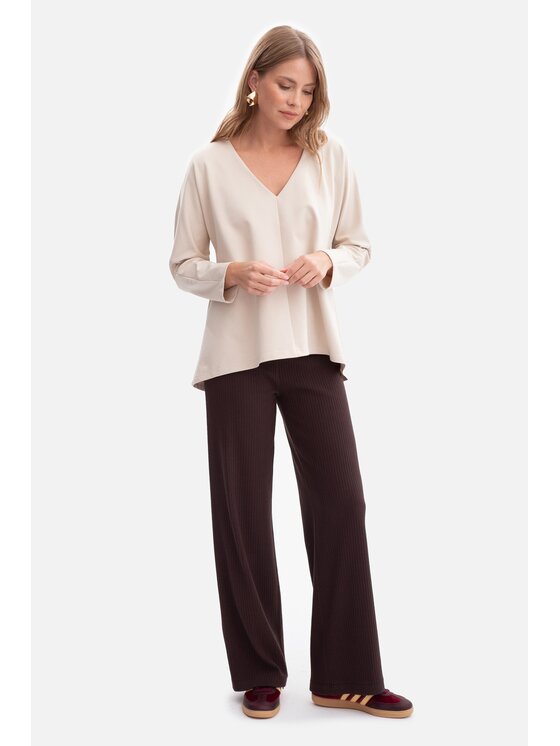 BeWear BeWear Bluzka b304 Beżowy Baggy Fit