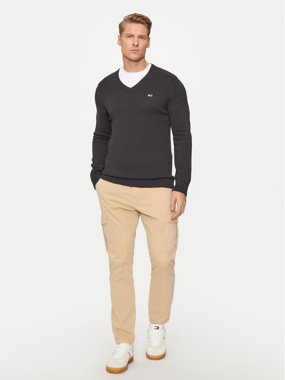 Tommy Jeans Tommy Jeans Pulover Essential DM0DM19429 Črna Slim Fit
