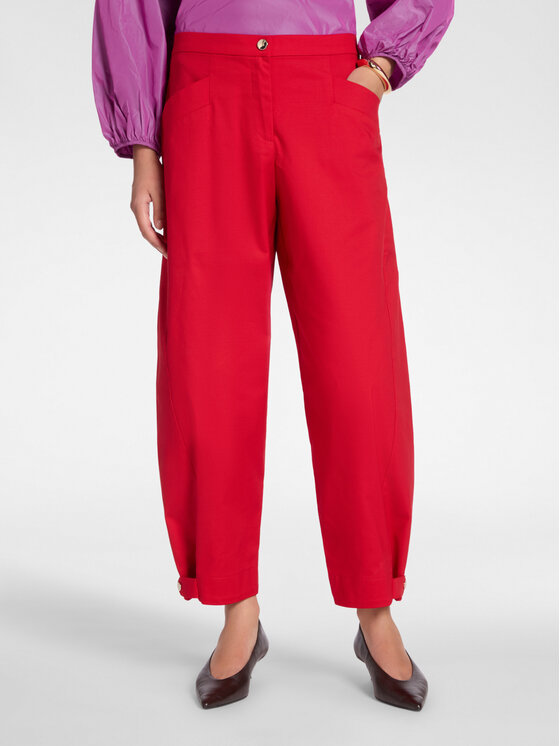 Elena Mirò Elena Mirò Pantaloni di tessuto P189P000430N016 Rosso Regular Fit