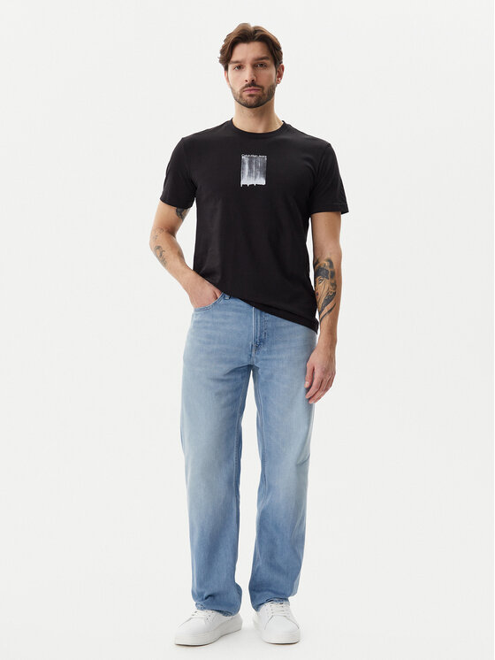 Calvin Klein Jeans Calvin Klein Jeans T-shirt Brush Stroke J30J327522 Crna Regular Fit