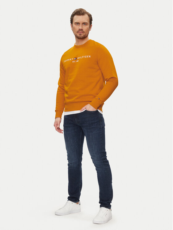 Tommy Hilfiger Tommy Hilfiger Pulóver Logo MW0MW11596 Narancssárga Regular Fit