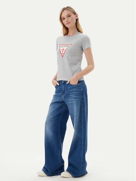 Guess Jeans Guess Jeans T-Shirt W4YI04 J1314 Szary Slim Fit