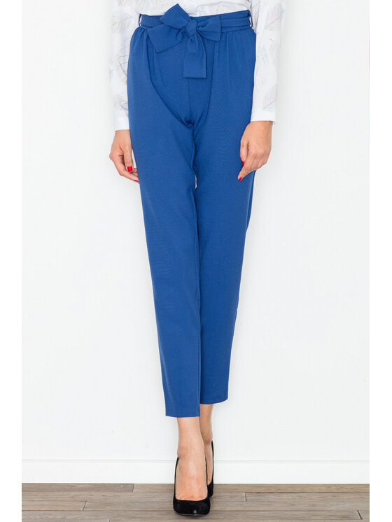 FIGL FIGL Spodnie damskie M523 Granatowy Regular Fit