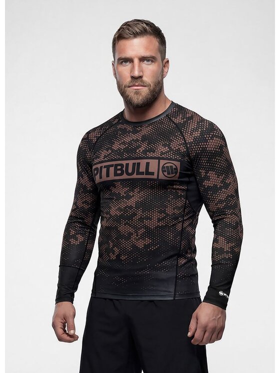 PITBULL PITBULL Koszulka techniczna HEX CAMO HILLTOP Beżowy Regular Fit
