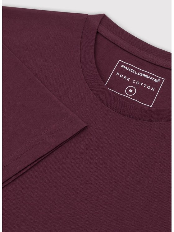 Pako Lorente Pako Lorente T-Shirt P25SF-TT-003 Bordowy Regular Fit