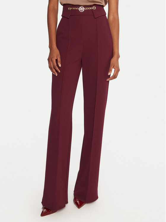 Rinascimento Rinascimento Hlače iz tkanine CFC0126219003 Bordo rdeča Regular Fit