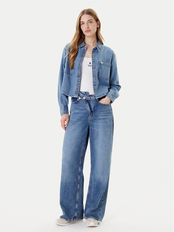 Guess Jeans Guess Jeans Koszula W5YH0D D5M86 Niebieski Regular Fit