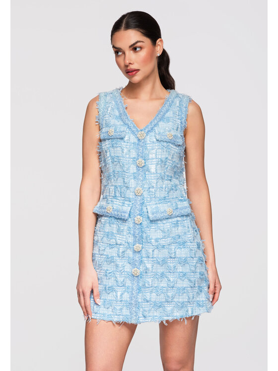 Ombre Ombre Večerní šaty LA-OM-DLR305 Modrá Slim Fit