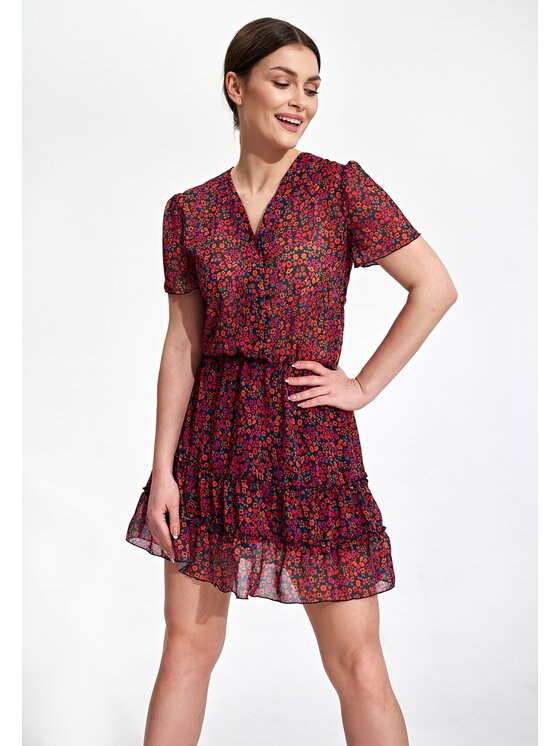 FIGL FIGL Šaty M862 Bordová Regular Fit