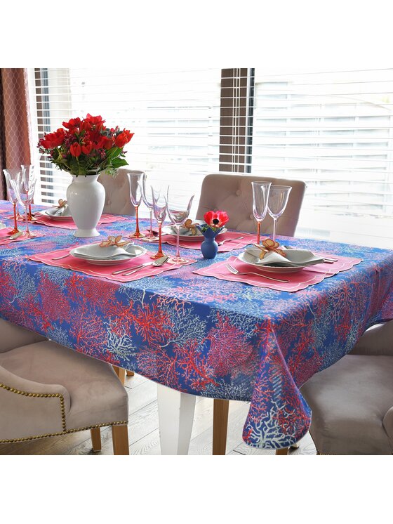 Roseberry Home Roseberry Home Podkładka na stół dwustronna Seaweed & Royal Blue Niebieski