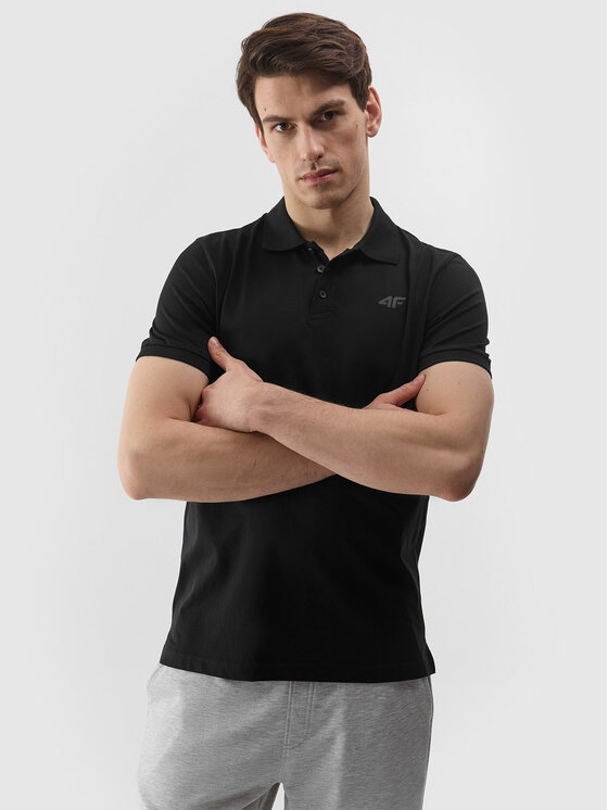 4F 4F Polo 4FWSS24TPTSM129-20S Czarny Regular Fit