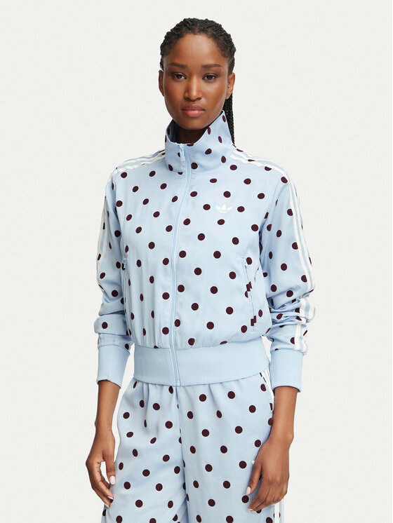 adidas adidas Bluza Satin Polka Dots Tt Track Top KV1167 Niebieski jasny Regular Fit
