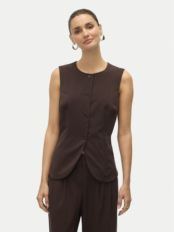 Vero Moda Vero Moda Елек Sigga 10336320 Кафяв Regular Fit
