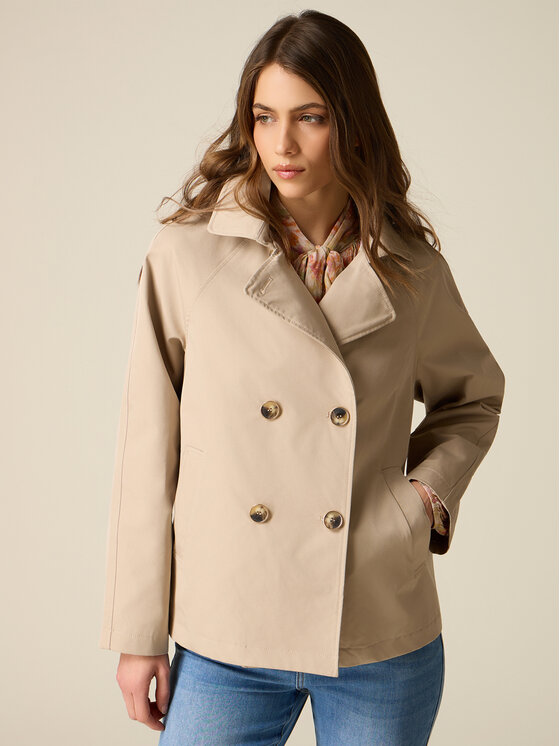 Oltre Oltre Płaszcz zimowy 0007J000158N002 Kremowy Regular Fit