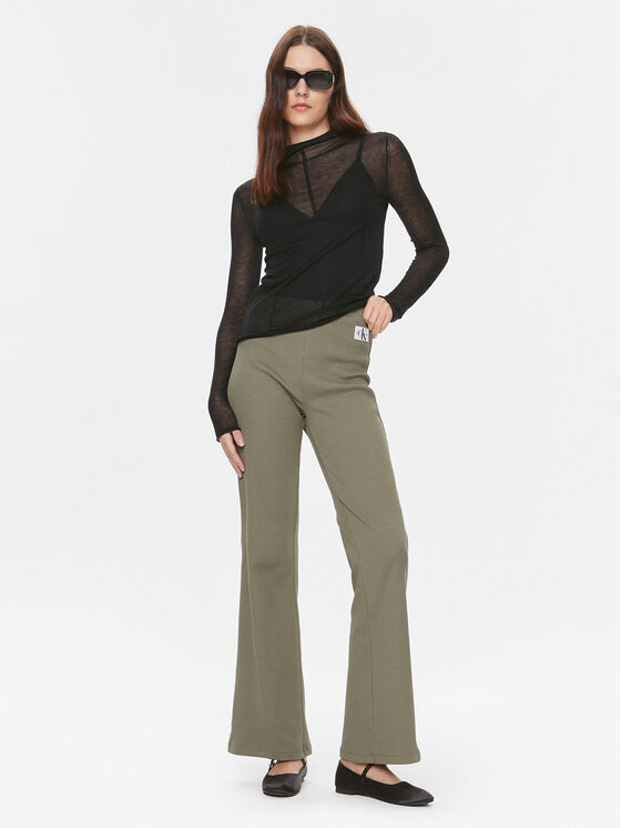 Calvin Klein Jeans Calvin Klein Jeans Spodnie materiałowe J20J222598 Zielony Straight Fit