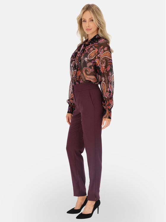 L’AF L’AF Spodnie materiałowe Donna Bordowy Regular Fit