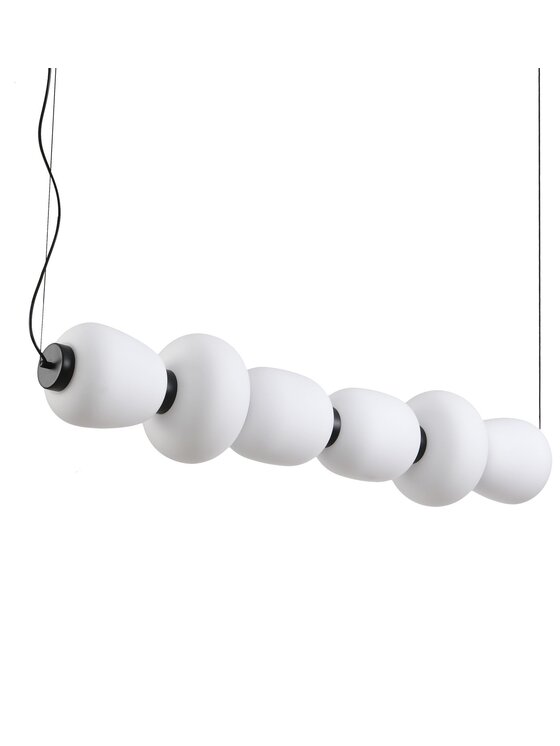 MIAhome MIAhome Lampa wisząca BRILLA-6 LED biało-czarna 125 cm Czarny
