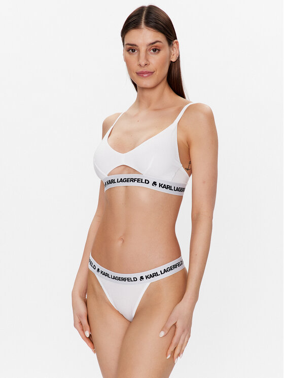 KARL LAGERFELD KARL LAGERFELD Braziljske spodnje hlačke Logo 225W2127 Bela