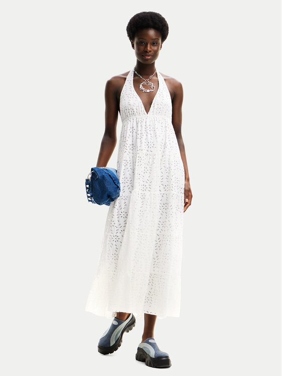 Desigual Desigual Sommerkleid Toronto 24SWVK46 Weiß Regular Fit