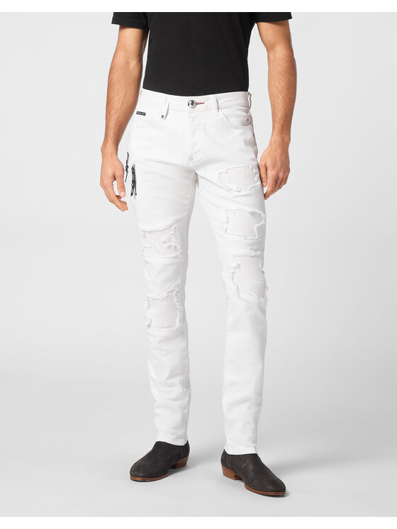 PHILIPP PLEIN PHILIPP PLEIN Jeansy 11609 Biały Straight Leg
