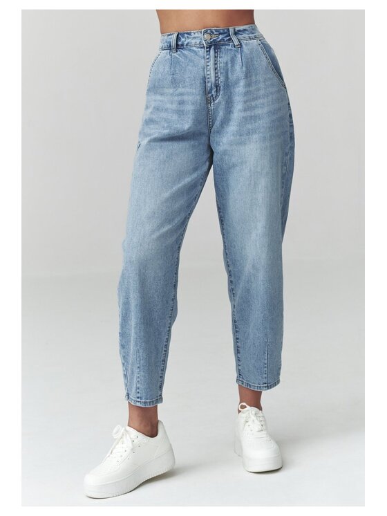 Makadamia Makadamia Jeansy C52 Niebieski Loose Fit