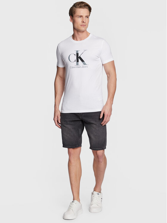 Calvin Klein Jeans Calvin Klein Jeans Majica J30J323299 Bela Slim Fit