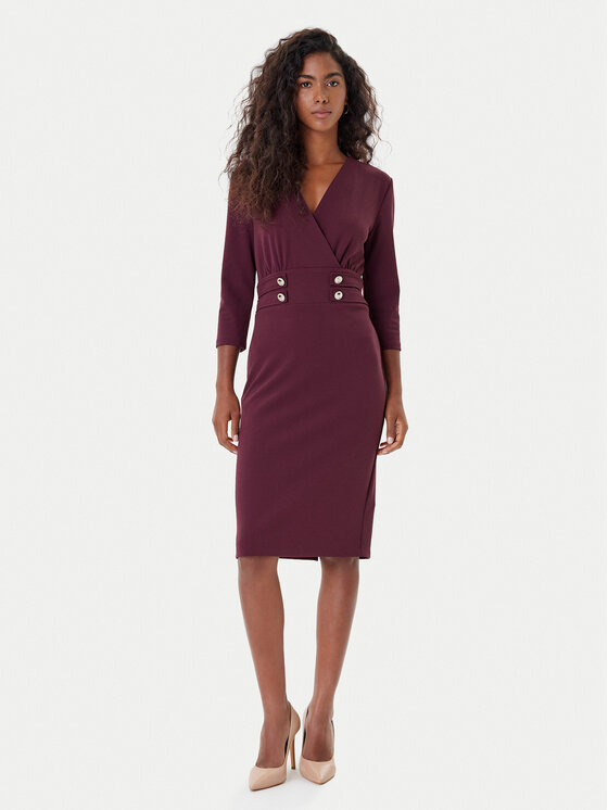 Rinascimento Rinascimento Kokteilikleit CFC0126151003 Bordoopunane Slim Fit