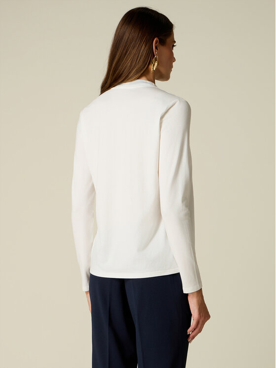 Oltre Oltre Blusa G388J204557N011 Bianco Regular Fit