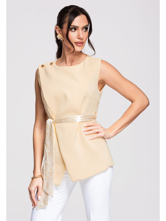 Ombre Ombre Halenka OW-TS-E0003 Žlutá Slim Fit