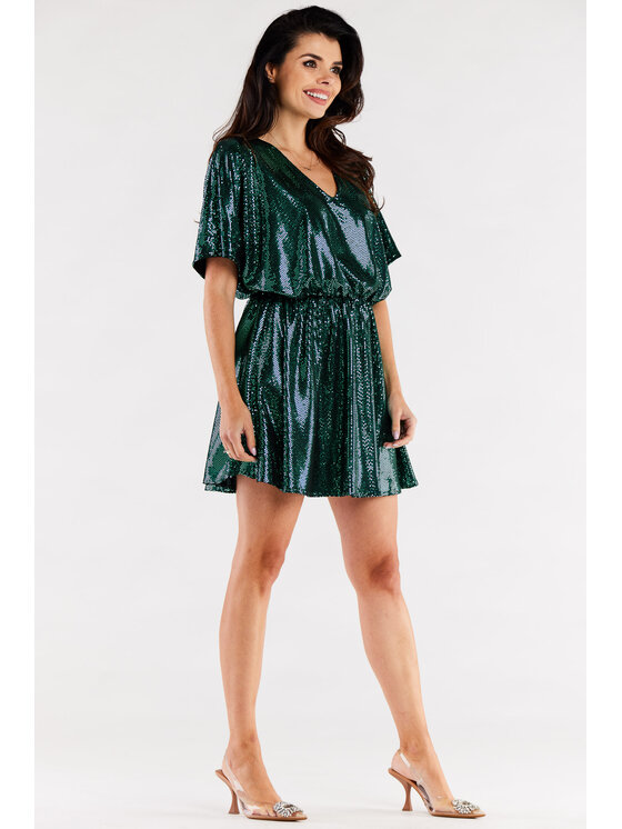 Awama Awama Abito da sera A561 Verde Basic Fit