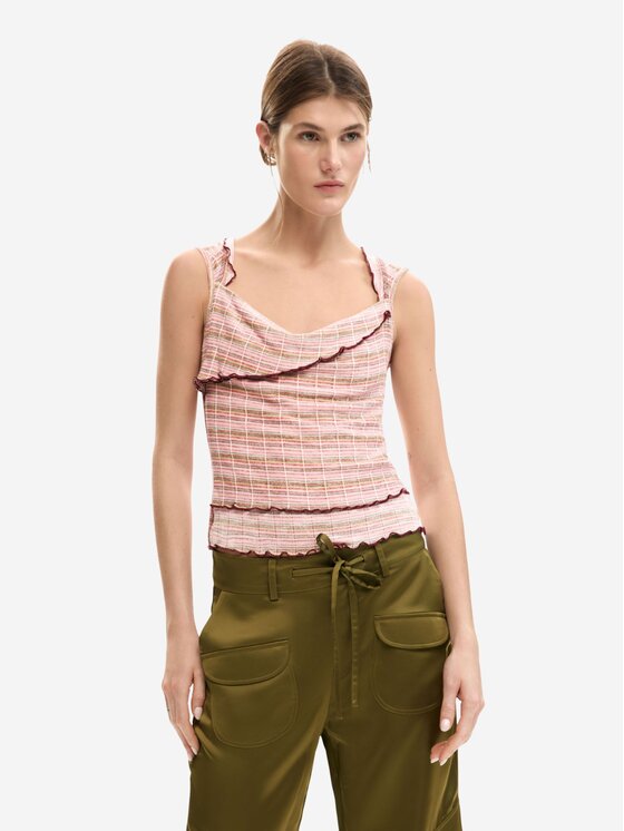 Desigual Desigual Top TS_VILNA Arancione Regular Fit