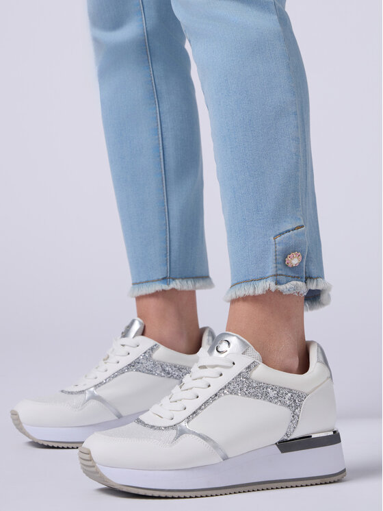 Oltre Oltre Jeans P497R008187N0A4 Turchese Skin Fit