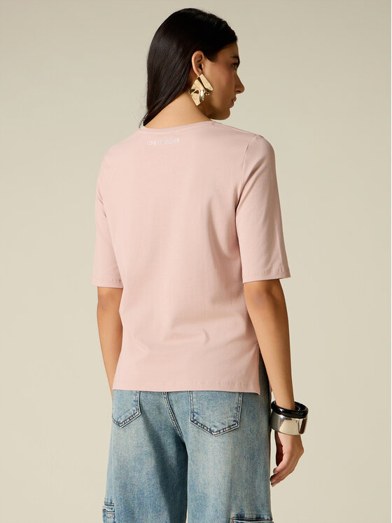 Oltre Oltre T-Shirt G078J004677N006 Różowy Regular Fit