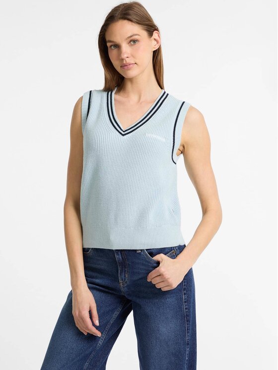 Guess Jeans Guess Jeans Svetr 173689 Modrá Classic Fit