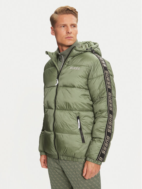 Guess Geacă din puf Arlo Z4BL08 WO06I Verde Regular Fit