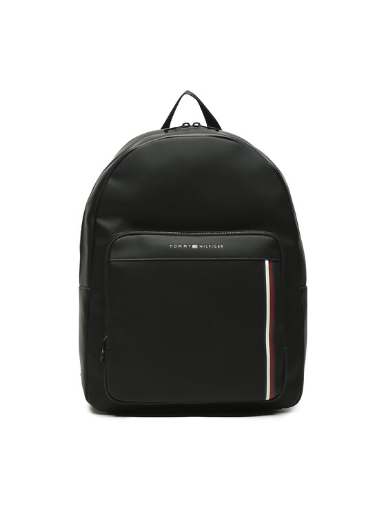 Rucsac Tommy Hilfiger Th Pique Pu Backpack AM0AM11317 Negru