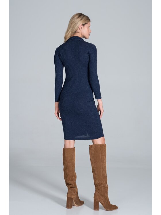 FIGL FIGL Šaty M824 Tmavomodrá Slim Fit