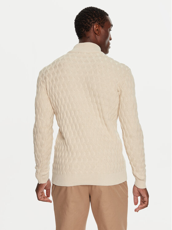 INDICODE INDICODE Pulover Inaldom 35-822 Écru Regular Fit