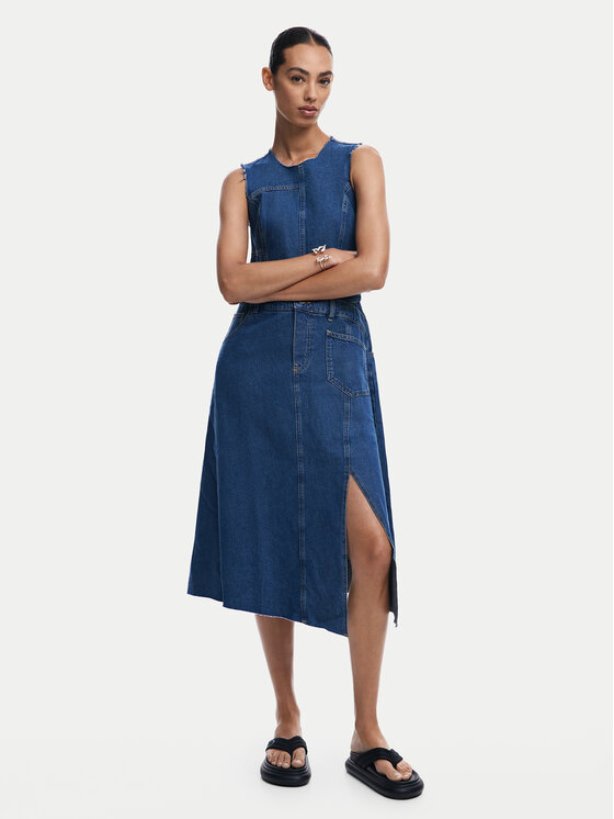 Desigual Desigual Džínové šaty Nueva 24WWVD01 Modrá Regular Fit