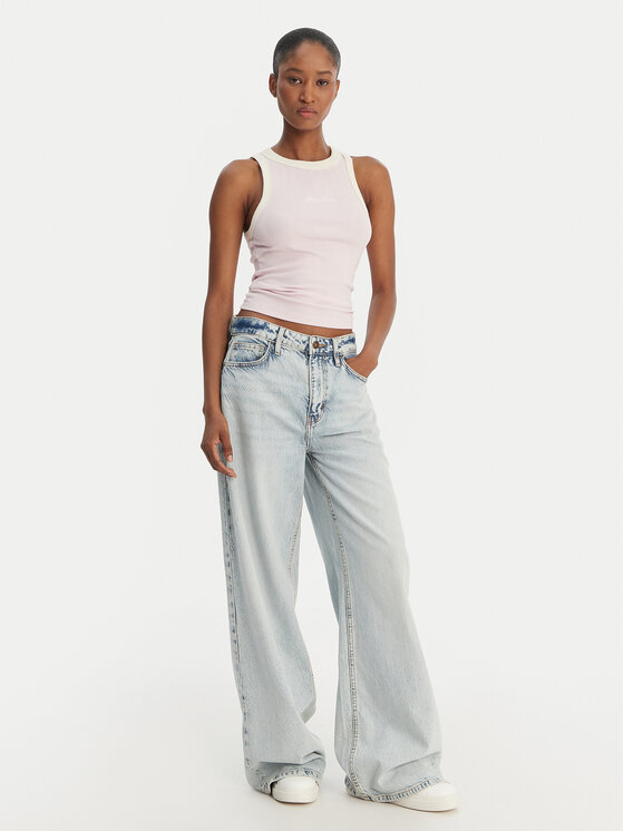 Guess Jeans Guess Jeans Top W6GPZ8 KF641 Różowy Slim Fit