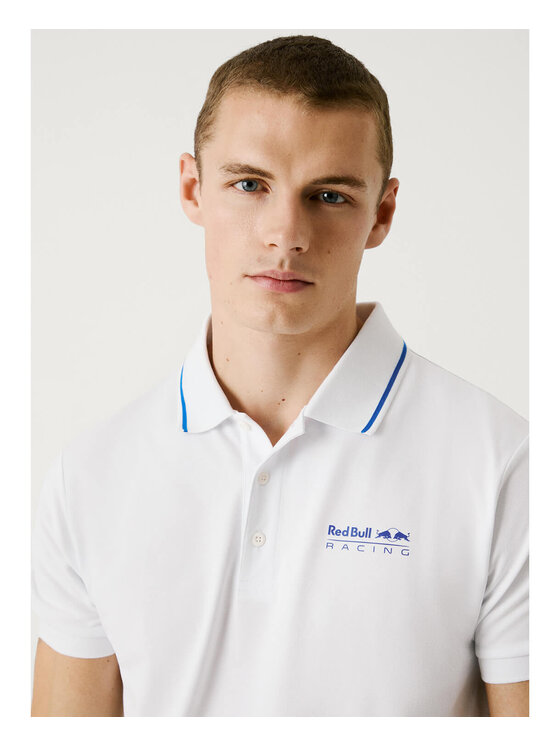 Pepe Jeans Pepe Jeans Polo Red Bull Racing Printed Logo Pique 2025 Biały Regular Fit