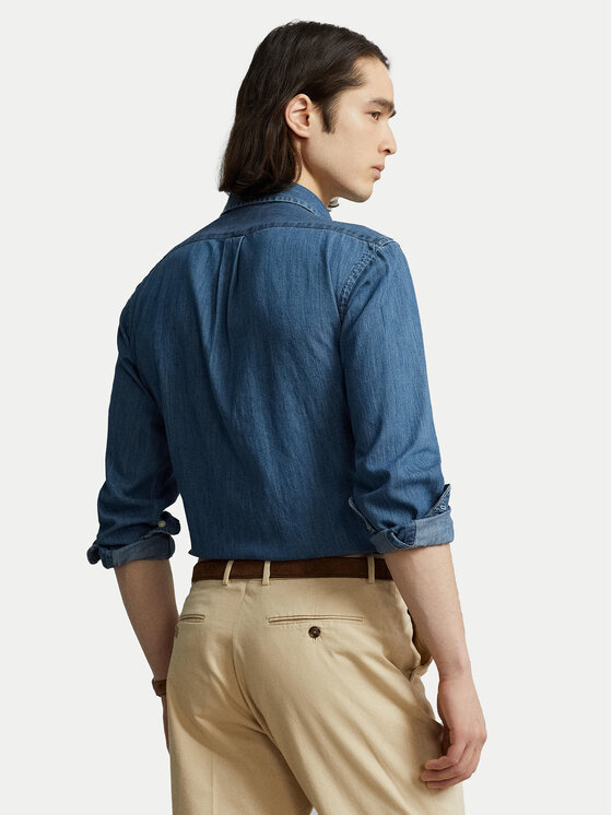 Polo Ralph Lauren Polo Ralph Lauren cămașă de blugi 710792043001 Albastru Custom Fit