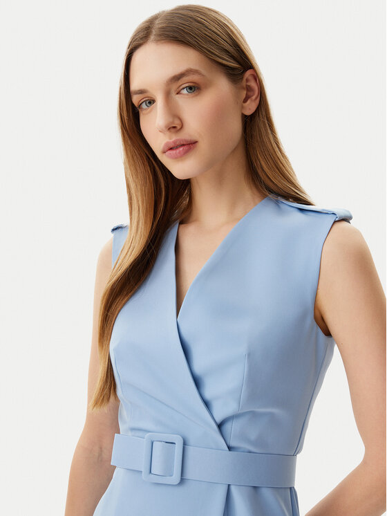 Artigli Artigli Sukienka koktajlowa ACAB000846 Błękitny Slim Fit