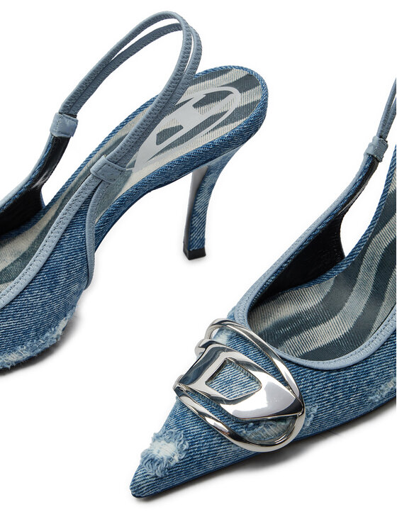 サンダル・ミュール DIESEL FW25 Diesel D-Venus SB Pumps (Y02985 PS288 T6348) D-VENUS SB Woman: Slingback pumps in distressed denim | Diesel