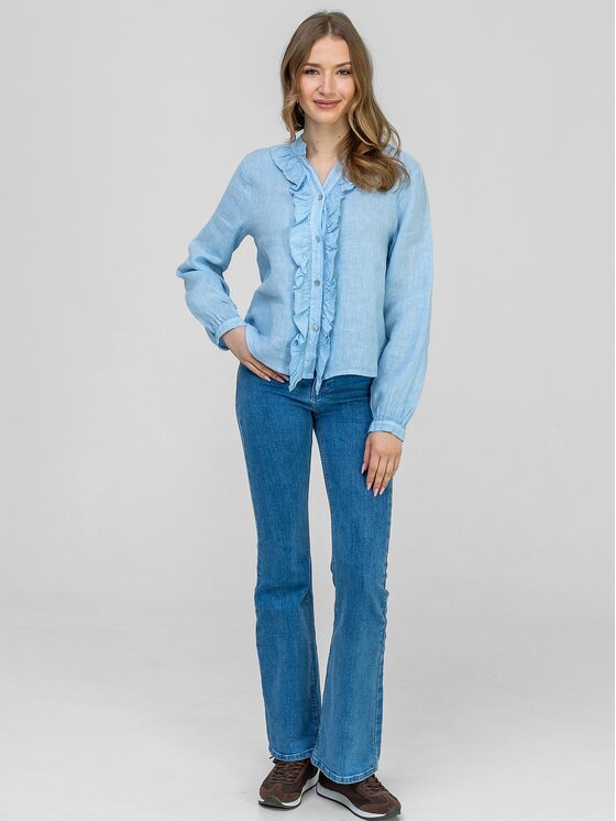 Perso Perso Bluzka CHLE267232F Niebieski jasny Regular Fit
