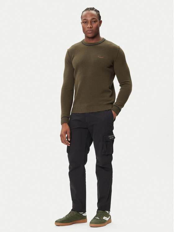 Aeronautica Militare Aeronautica Militare Sveter 252MA1608UL00924 Zelená Regular Fit