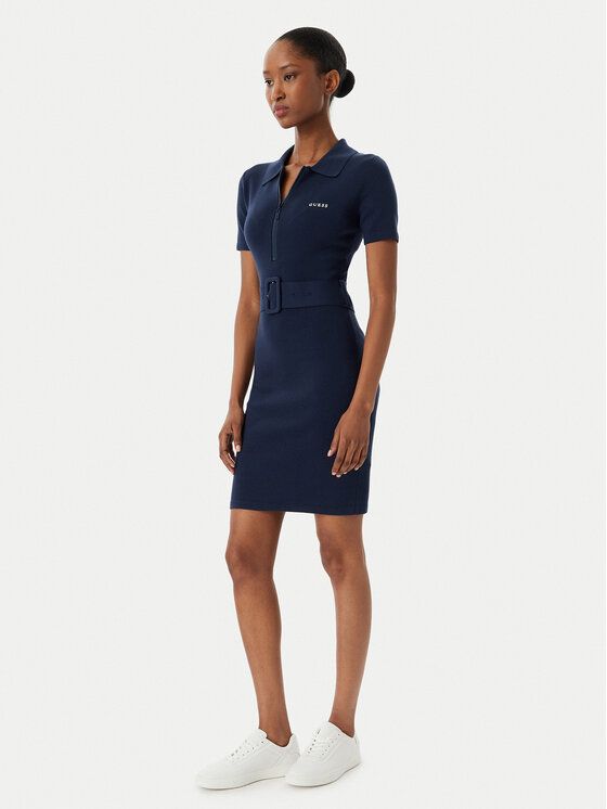 Guess Guess Kootud kleit V6RK08 Z4642 Tumesinine Slim Fit