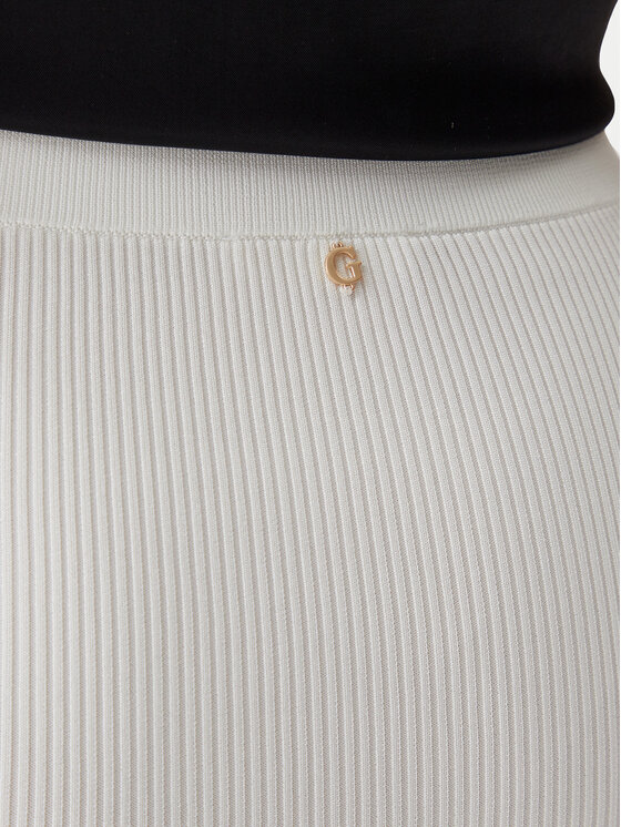Guess Guess Tiesus sijonas W5GD88Z3L10 Écru Slim Fit