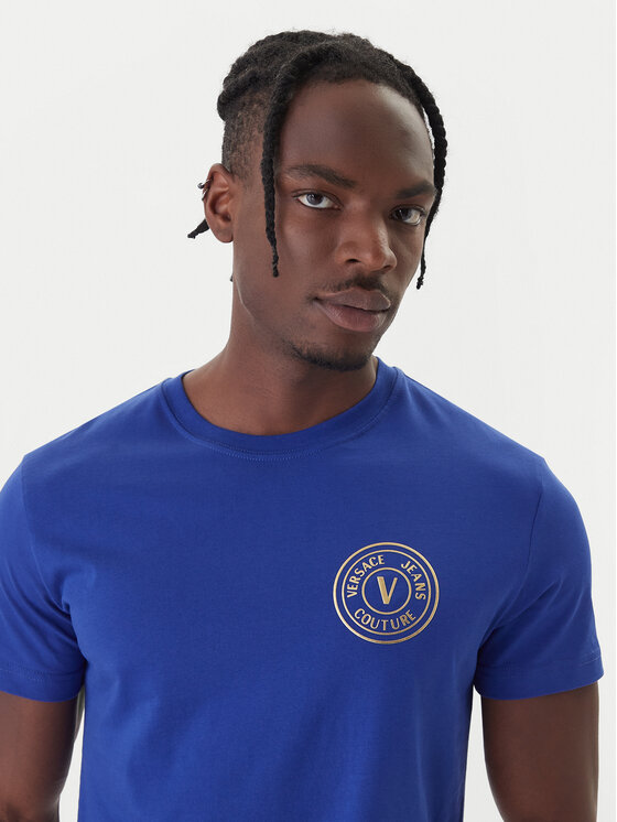 Versace Jeans Couture Versace Jeans Couture Tričko 79GAHT00 CJ00T Modrá Regular Fit