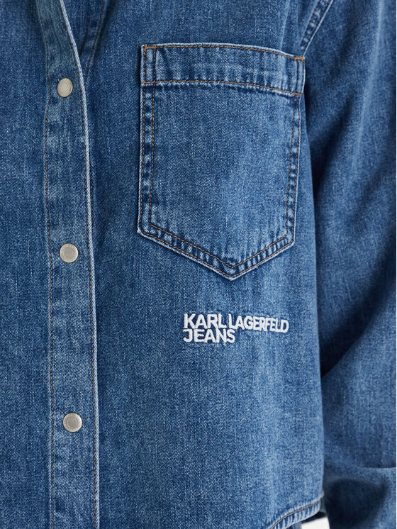 Karl Lagerfeld Jeans Karl Lagerfeld Jeans džinsiniai marškiniai B1W11021 Mėlyna Regular Fit